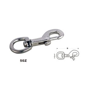 Zinc Alloy Diecast Nickel Plated Bolt Snap Hook Round Swivel Eye Wheat Ear