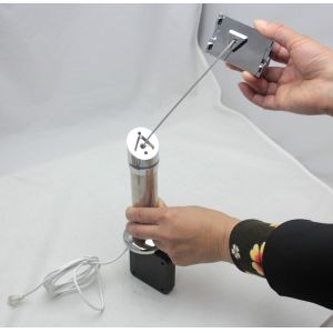 gripper width 5cm-8.3cm metal mobile phone stand charger with recoiler and lock