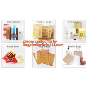 Customize Translucent Window, Brown Greaseproof Kraft Paper Bag, Special Opp