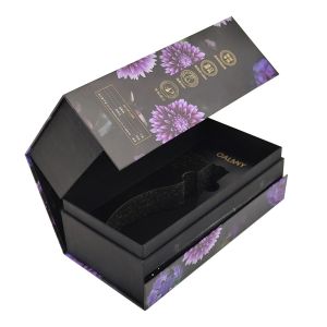 Customized Rigid Cardboard Empty Flip Flat Bottle Packaging Box With EVA Insert