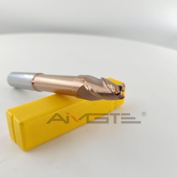 3 Flute Copper Coated Carbide End Mill Oxidation Resistant For High Speed