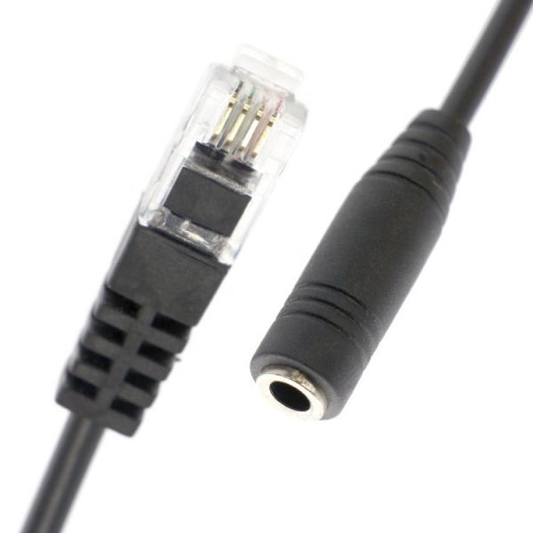 CUSTOM RJ9 RJ10 to Female 3.5mm Audio Jack Headset Adapter Cable for Office