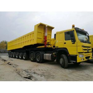 Customized Heavy Duty 40-80 Tons Hydraulic Tipper Semi Trailer with 3 Axles and