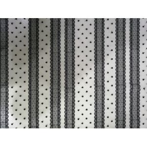Black Dot Line Tulle Mesh Embroidered Lace Fabric For Home Textile