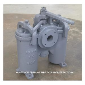 Marine Duplex Oil Strainer JIS F7208 Model 5K-65A Body Cast Iron Filter Cartridge Stainless Steel