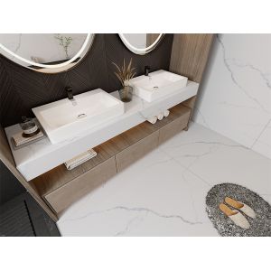 Cheap Acid-Resistant Carrara Matt Sintered Stone Slab 1420x2700mm for sale