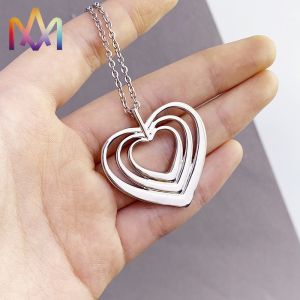 ODM Copper Overlapped Hollow Heart Charm With 50CM Chain