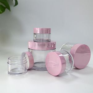 China Food Grade Clear Empty PET Plastic Cosmetic Jars With Screw Cap 1oz 3oz 30g 250g on sale