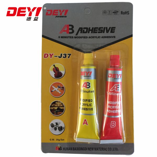 Quality Transparent Rapid 5 Minutes Curing Acrylic AB Glue with Shear Strength ≥25 Mpa and Temperature Resistance -60 to +100°C wholesale