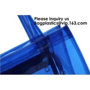 Beach Bag Clear PVC Bag Tote With Inner Pocket And Zipper Closure,PVC Bag Beach