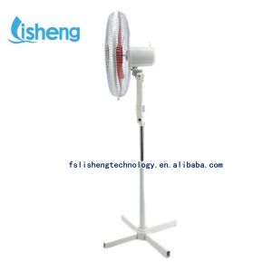 Energy Saving 16 Inch Solar AC/DC Powered Floor Fans With Adapter