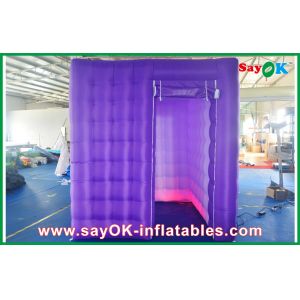 Inflatable Photo Booth Rental 2.4m Purple Cube Photo Booth Inflatable 1 Door