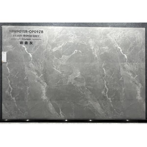 900x1800mm Grey Polished Glazed Porcelain Tile 0.5% W.A