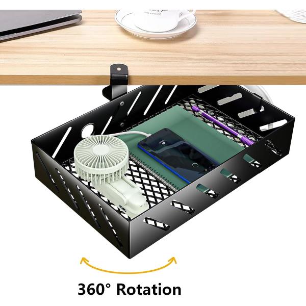 Quality 360 Degree Rotatable Under Desk Clamp-on Storage Drawer for Home Office Organization wholesale