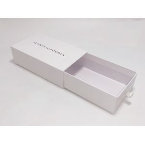 Ivory Cardboard Chocolate Packaging Gift Boxes Fancy Paper Drawer Box White