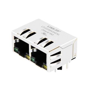 Cheap Halo HFJ12-1G41ER-L12RL Compatible LPJG26943AENL RJ45 1x2 Port Mag Jacks 1000 Base-T Tab Down Green/Yellow Leds for sale