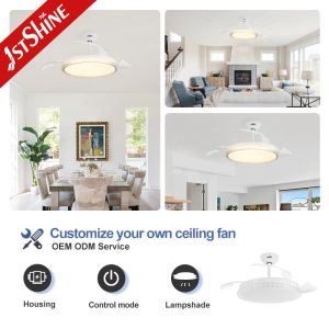DC Motor LED Ceiling Fan with Color Blend Lampshade and Remote Control by
