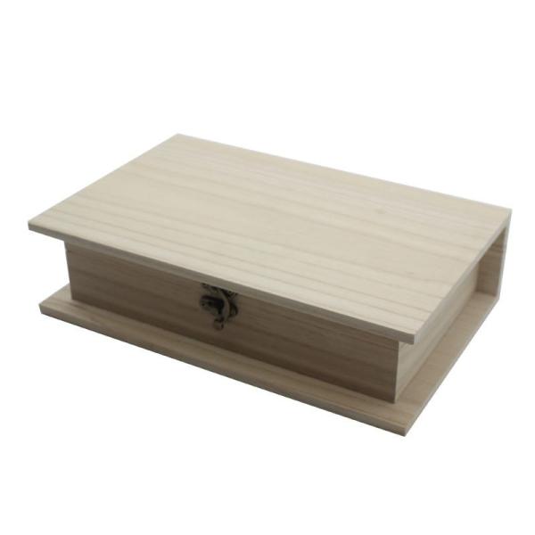 Quality 7.5cm Unfinished Paulownia Wooden Box With Lid For Collectible wholesale