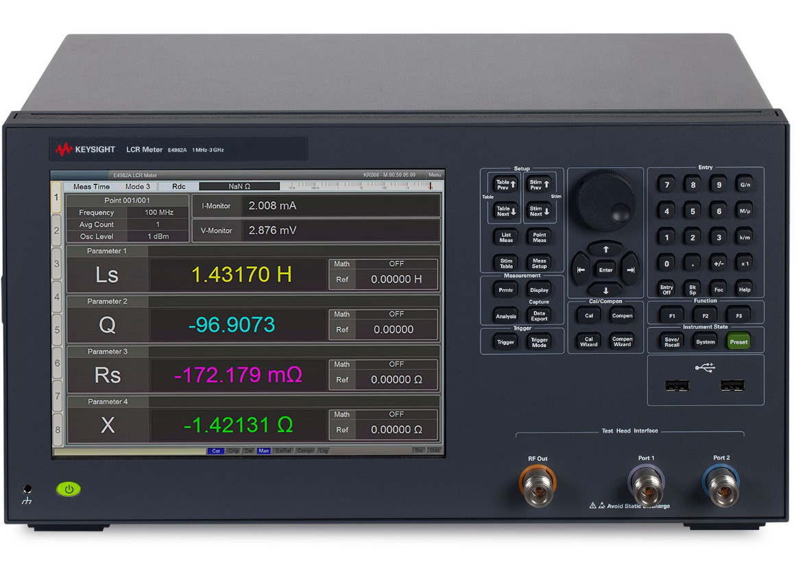 Keysight Agilent E4982A LCR Meter 1 MHz to 3 GHz with 0.8% Basic Accuracy and 3