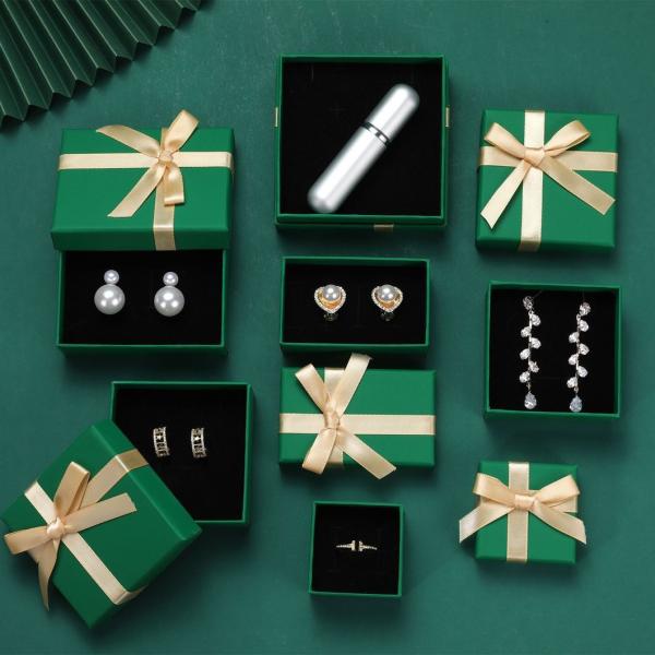 Custom Luxury Black Jewelry Packaging Paper Necklace Ring Earring Boxes Lid and Base Jewellery Set Case Cardboard Gift Box with Foam Insert