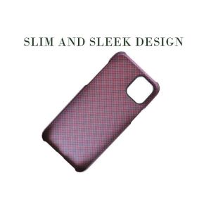 Drop Resistant Plain Weave Red iPhone 12 Aramid Fiber Case