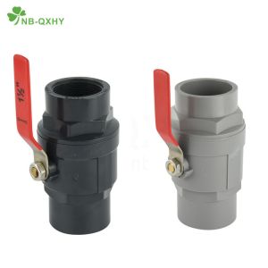 1/2" to 4" Socket Threaded PVC Two PCS Ball Valve with Ss Handle and 1 Piece Min