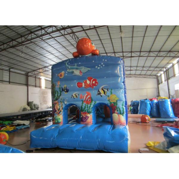 Quality Kindergarten Baby Clownfish Inflatable Assault Course , Waterproof Bouncy Obstacle Course wholesale