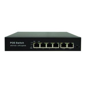 China Latest POE-S2004FB 4x100Mbps PoE + 2x100Mbps Uplink IEEE802.3af/at PoE Switch (80W Power Source) on sale