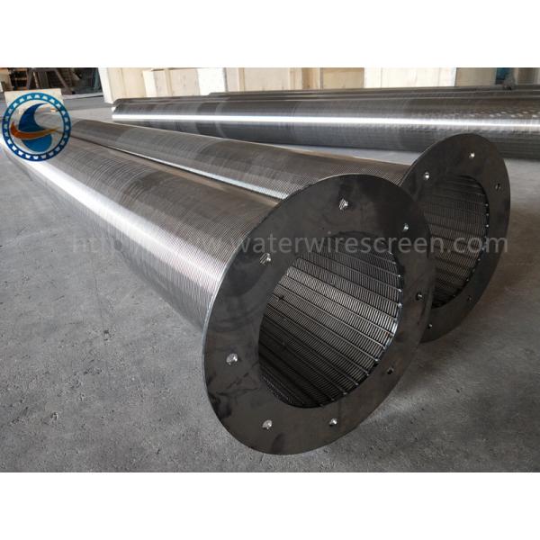 Quality 304 Stainless Steel Water Wire Screen , Johnson Screen With Flange End wholesale