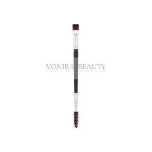 China Professional Dual Ended Flat Angled Eyeliner Brush With Mascara Spoolie on sale