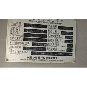 Used Zhonglian 10022 Diesel Concrete Line Pump – 129KW | 100M³/H Productivity |