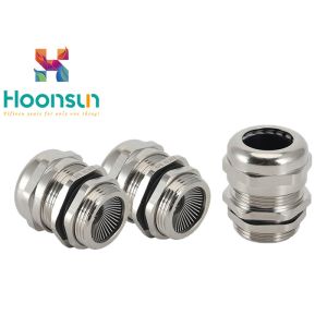 NPT1 - 1 / 4 IP 68 Low Profile Cable Gland EMC SPRING Type Nylon Claw