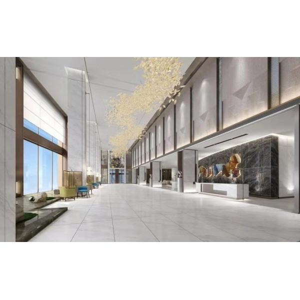 Custom White Glazed Calacatta 32"*104" Indoor Porcelain Tiles