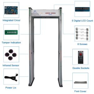 6 Zone Walk Through Safety Gate Metal Detector 5 Digital LED Count Display Way