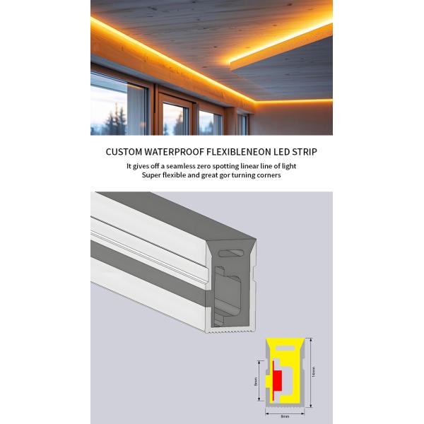 Silicone Waterproof Neon Lights 08*14mm 120LED/M Side View Neon LED Flexible 12V RGB