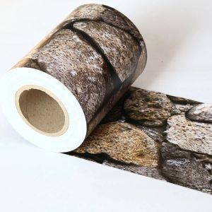 Decorative Vinyl Fence Tape Stone Pattern Imprint PVC Fence Screen Strip