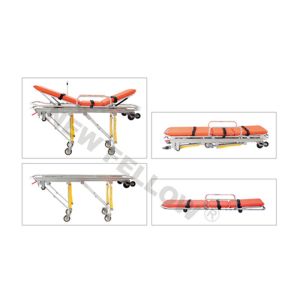 Mobile Aluminum Ambulance Stretcher Transfer Trolley For First Aid Rescue