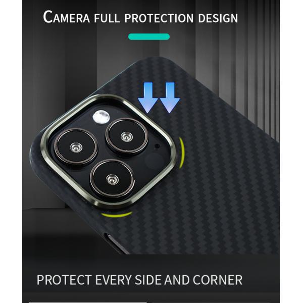 Metal Ring Camera Full Protection Aramid Phone Cases For iPhone 13 Pro