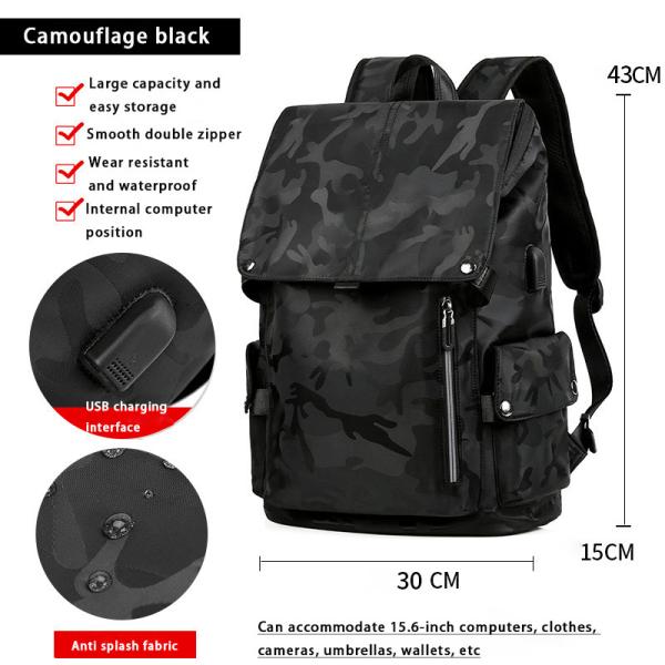 Mens business backpack casual camouflage computer backpack student bag