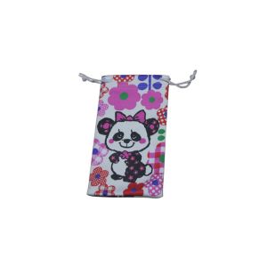 Woven Lable Microfiber Cloth Pouch Double Side Drawstring