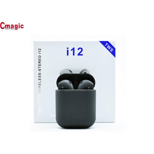 Automatic Charging TWS Bluetooth Earphone I12 Black Auto Pairing Handsfree