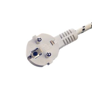 1 8m Braided/Cotton Cable Stripped End VDE Approved European Cee7/7 AC Cord for