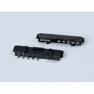 SATA 22-Pin Female Connector Series, 15P Reverse-Cup Type, 180° SMT, Gold-Plated