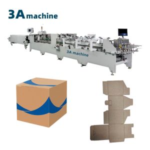 380V Corrugated Box Dual- Lock Bottom Paper Box Folder Gluer Machine for and 2-3