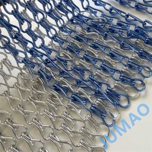 Space Divider Metal Chain Link Curtains Fly Screen Curved Andulated