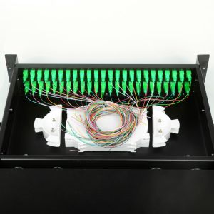 2U 19'' Fiber Optic Termination Panel 48 Port Rackmount Sliding With SC/APC