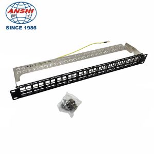 Cheap Shielded Stp Rack Mount Patch Panel 48 Port 19 Inch With Cable Management for sale