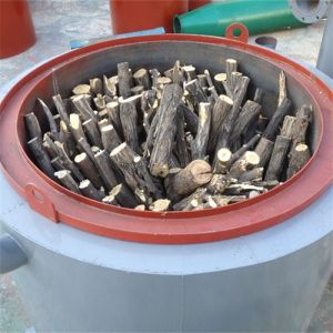 Horizontal Carbonization Charcoal Making Furnace Palm Kernel 250kg/ Batch OEM
