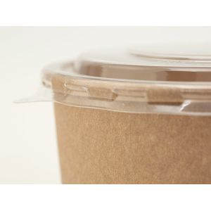 Strong Kraft Paper Bowls , Paper Soup Bowls Lined With Leak Proof Inner Coating