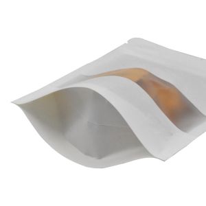 White Frosted Window Zipper 700g Kraft Paper Pouches